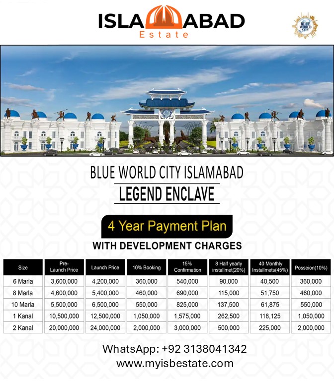 Blue World City Legend Enclave Payment Plan